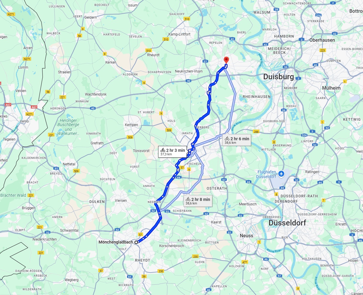 Anreise von Mönchengladbach Zu Moers Über 