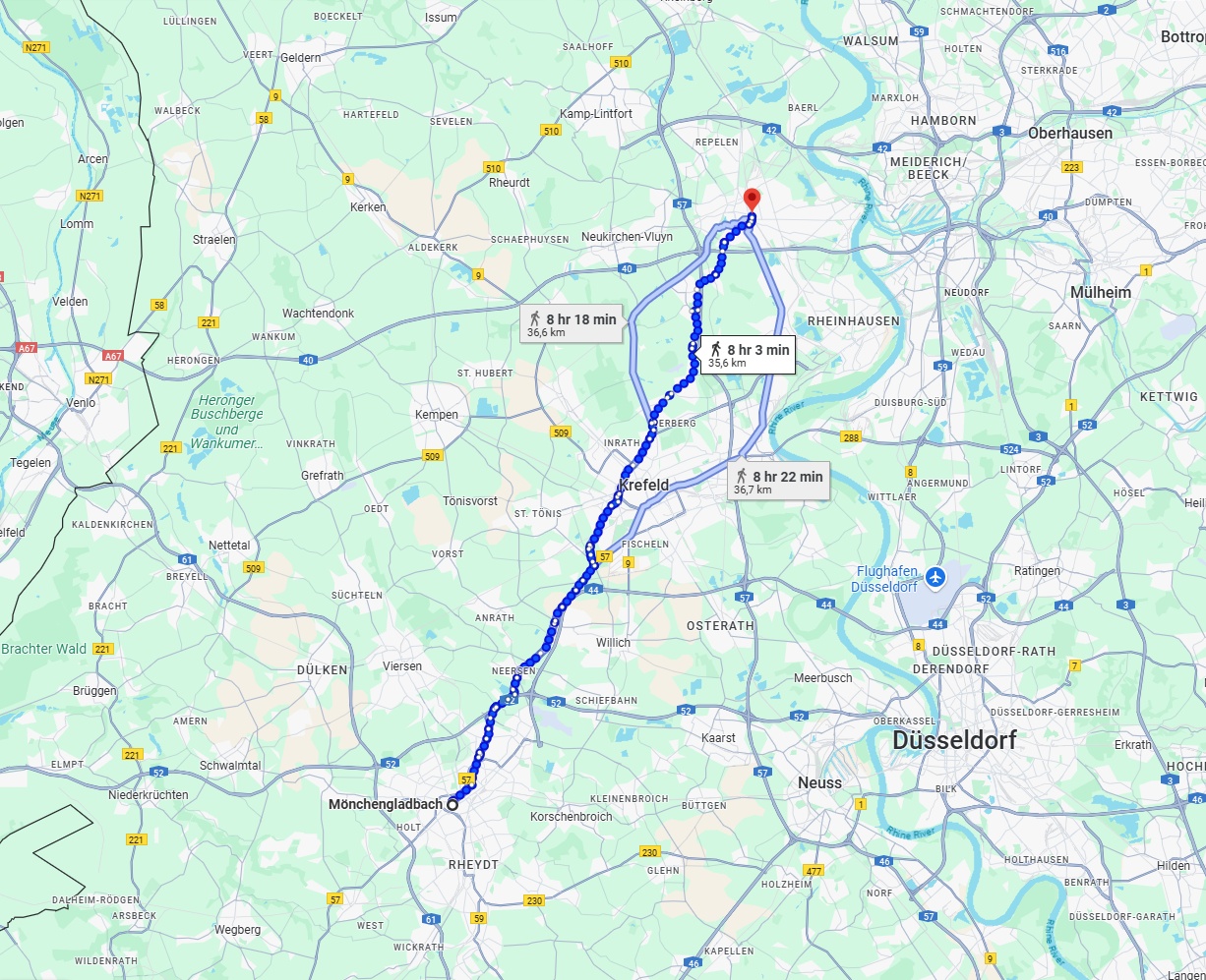 Anreise von Mönchengladbach Zu Moers Über 