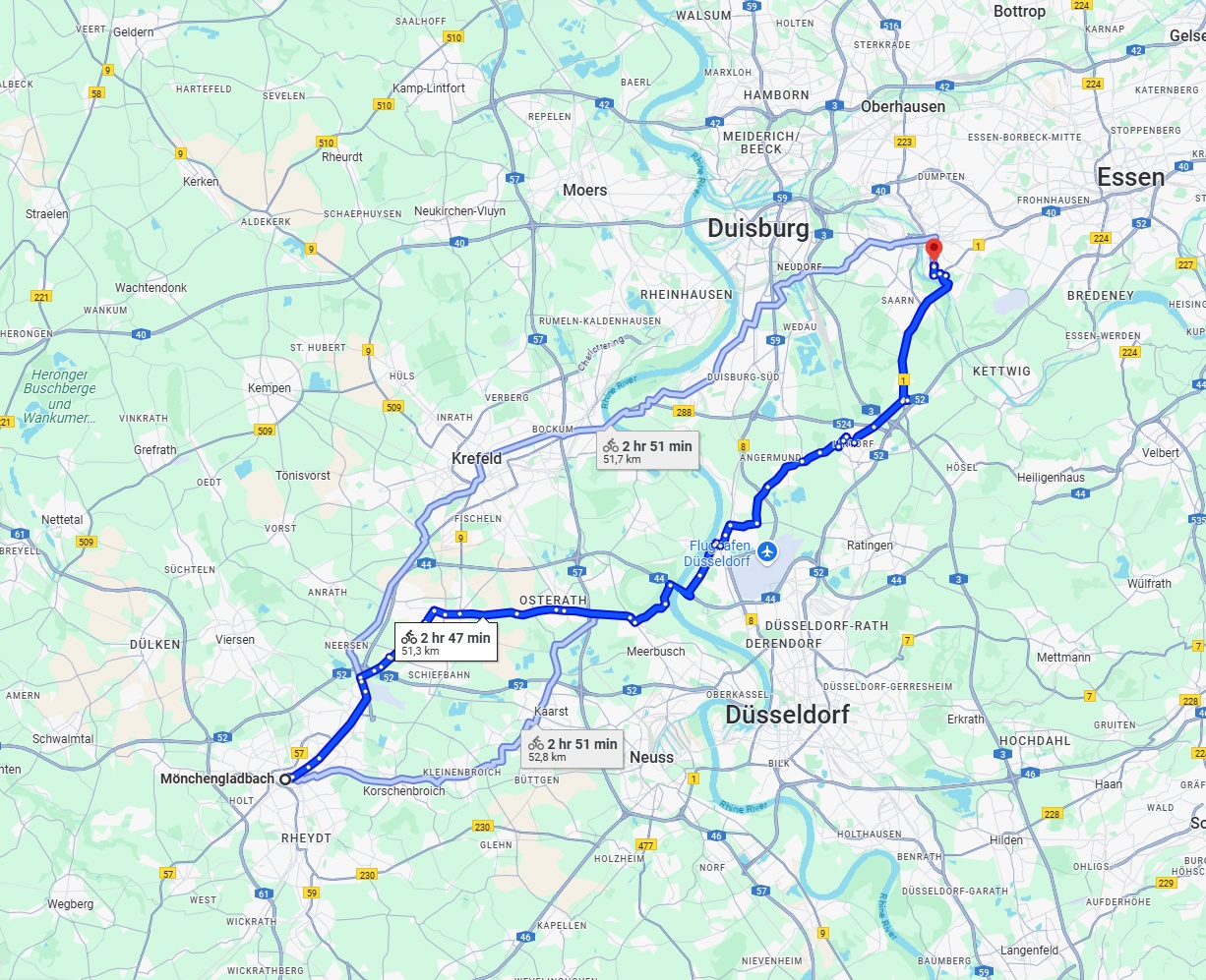 Anreise von Mönchengladbach Zu Mülheim an der Ruhr Über 