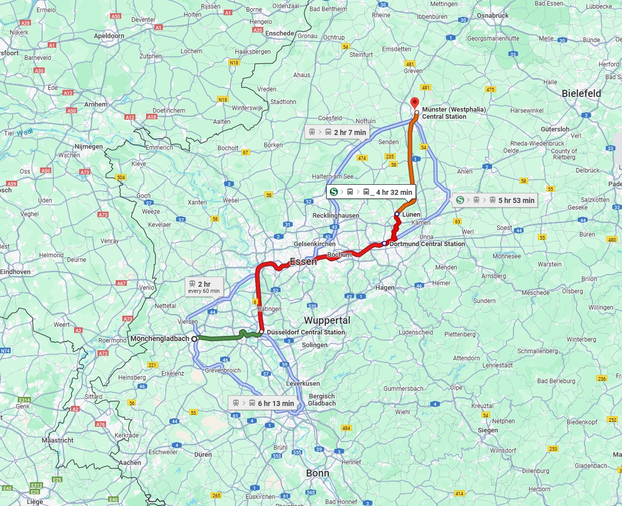 Anreise von Mönchengladbach Zu Münster Über 