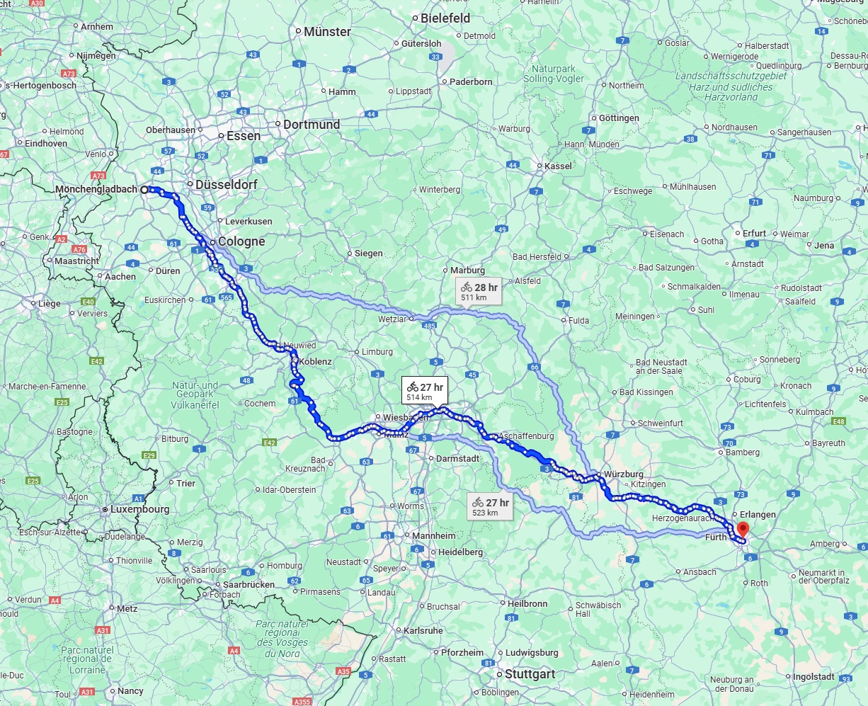Anreise von Mönchengladbach Zu Nürnberg Über 
