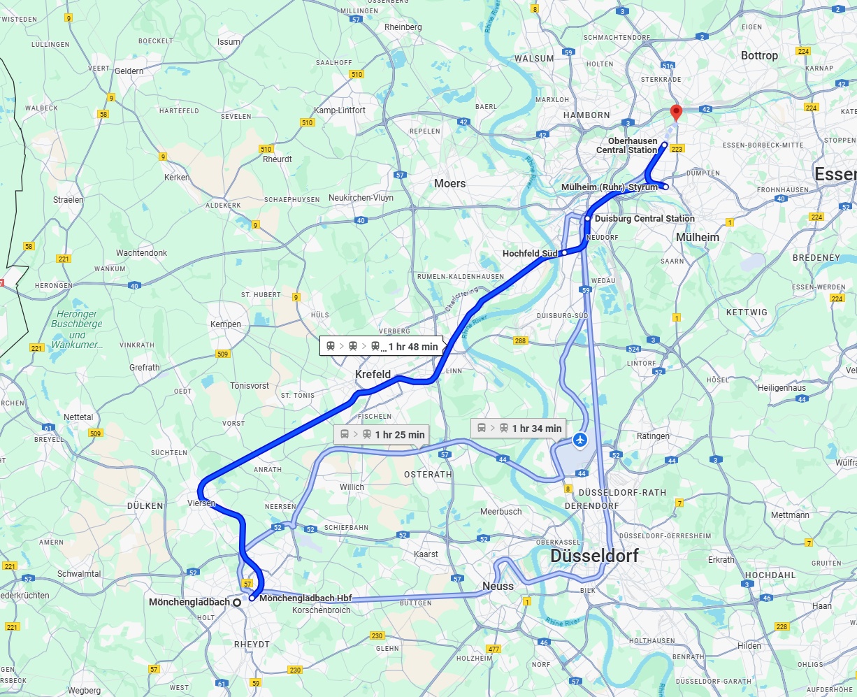 Anreise von Mönchengladbach Zu Oberhausen Über 
