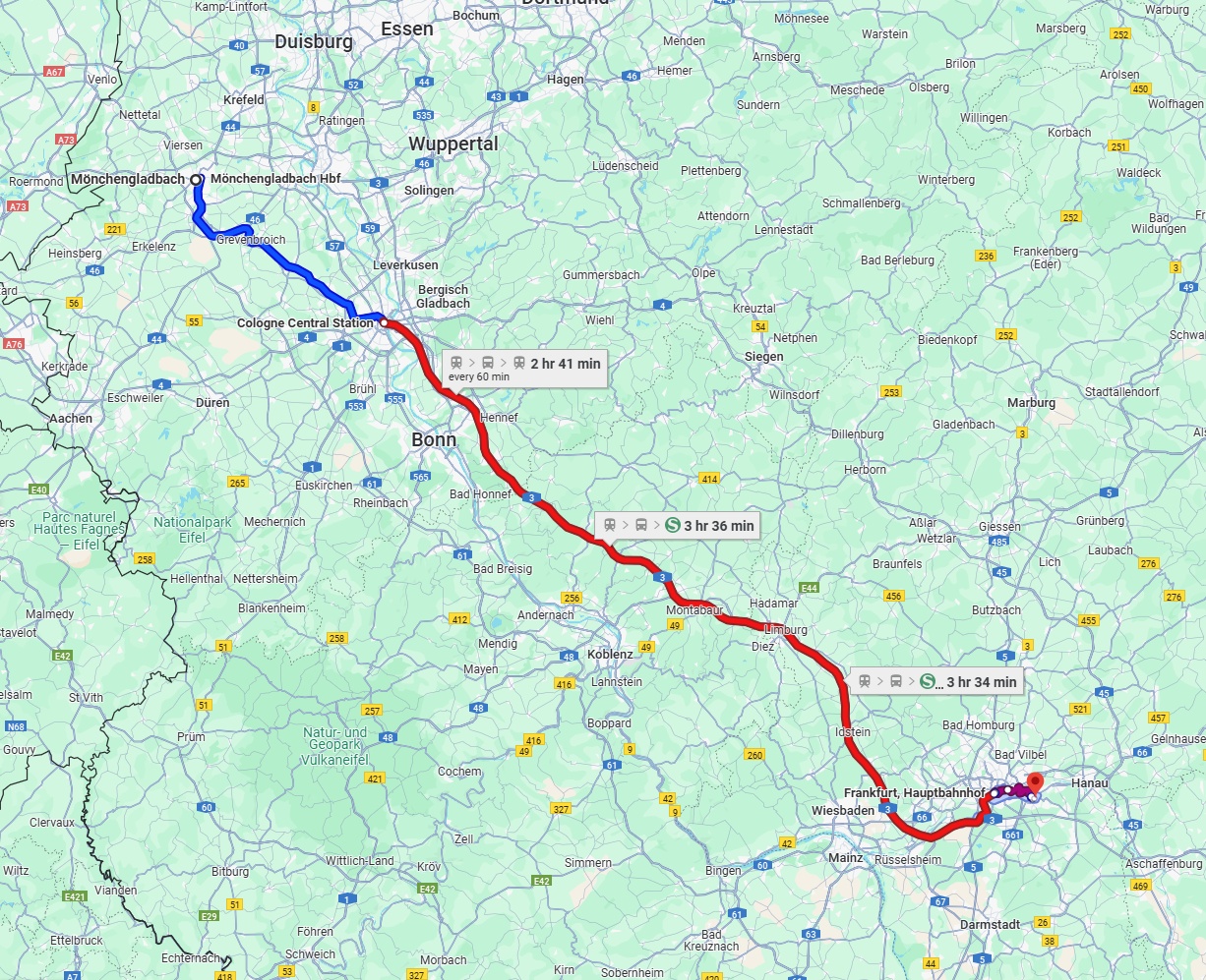 Anreise von Mönchengladbach Zu Offenbach am Main Über 