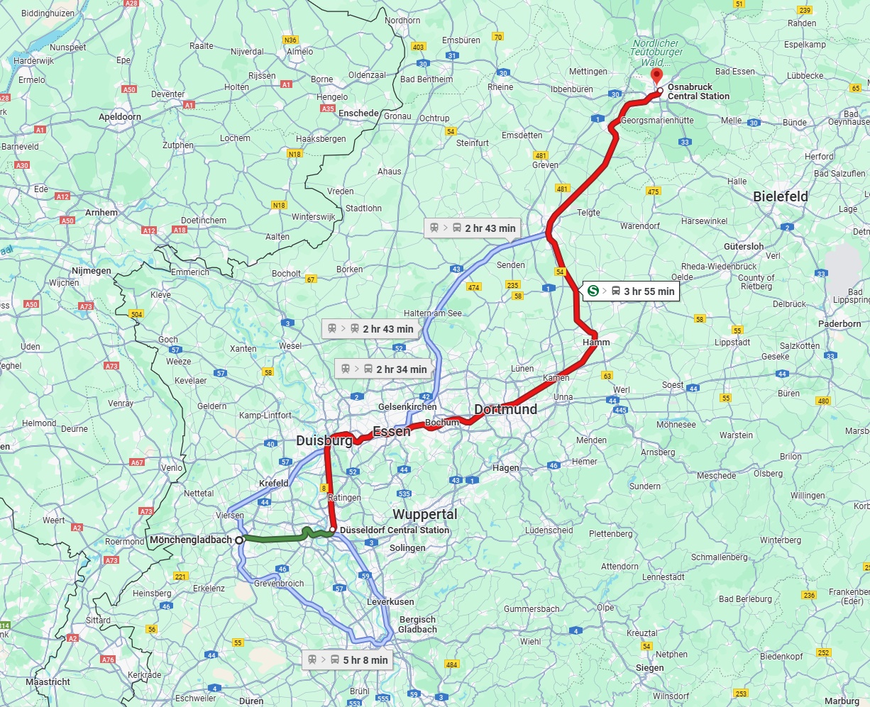 Anreise von Mönchengladbach Zu Osnabrück Über 