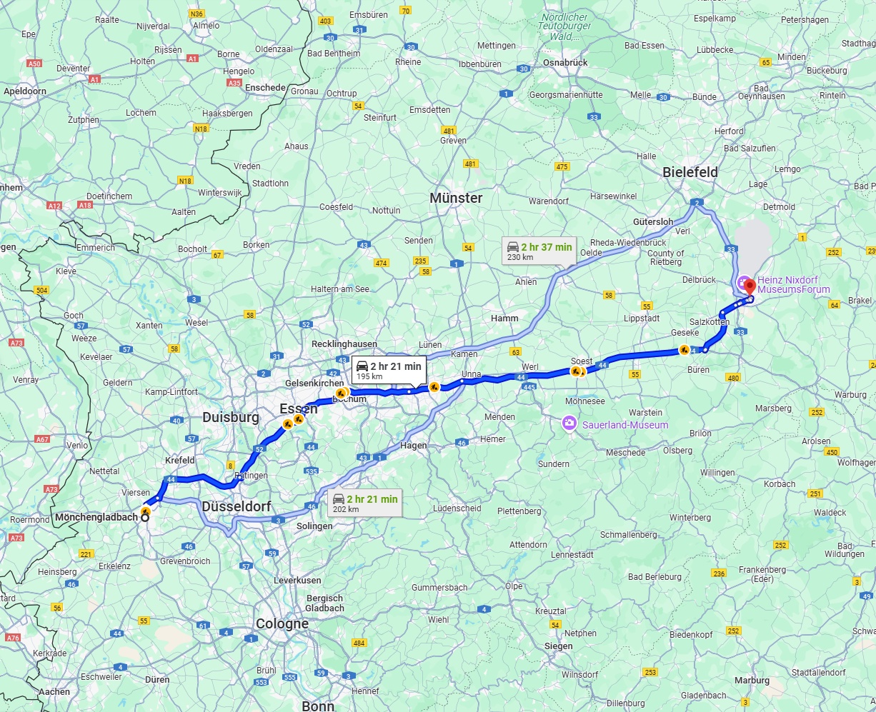Anreise von Mönchengladbach Zu Paderborn Über via A44