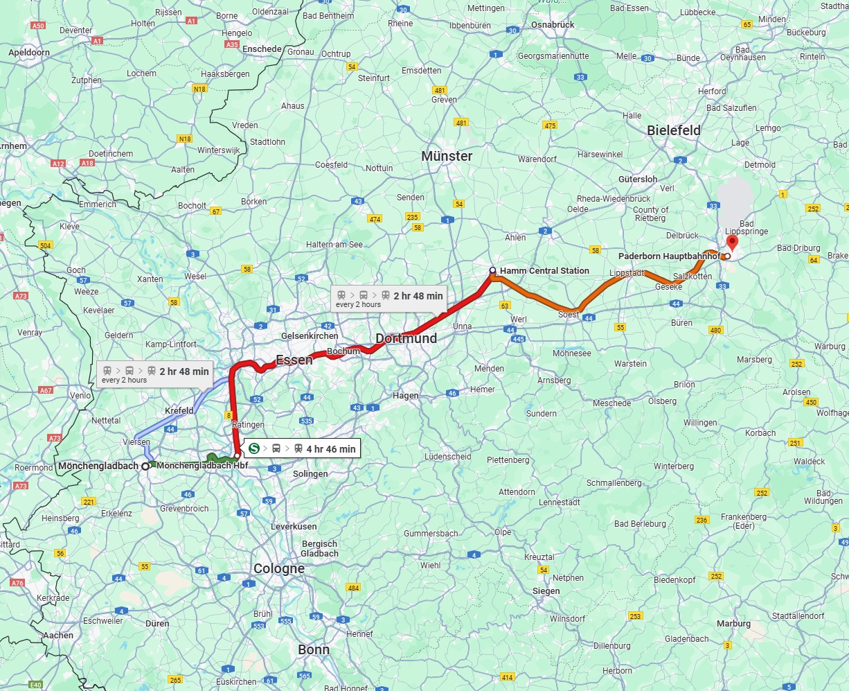 Anreise von Mönchengladbach Zu Paderborn Über 