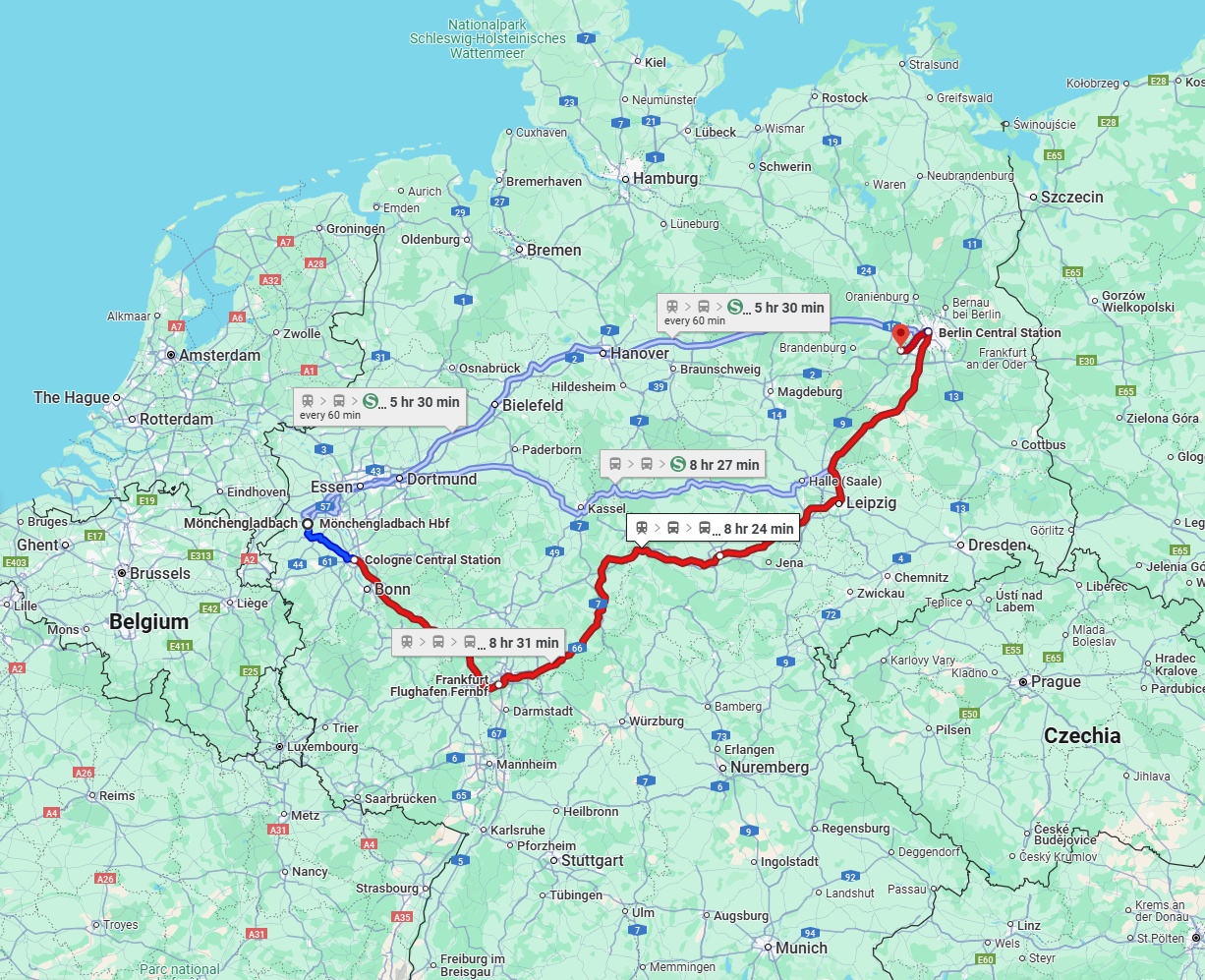 Anreise von Mönchengladbach Zu Potsdam Über 