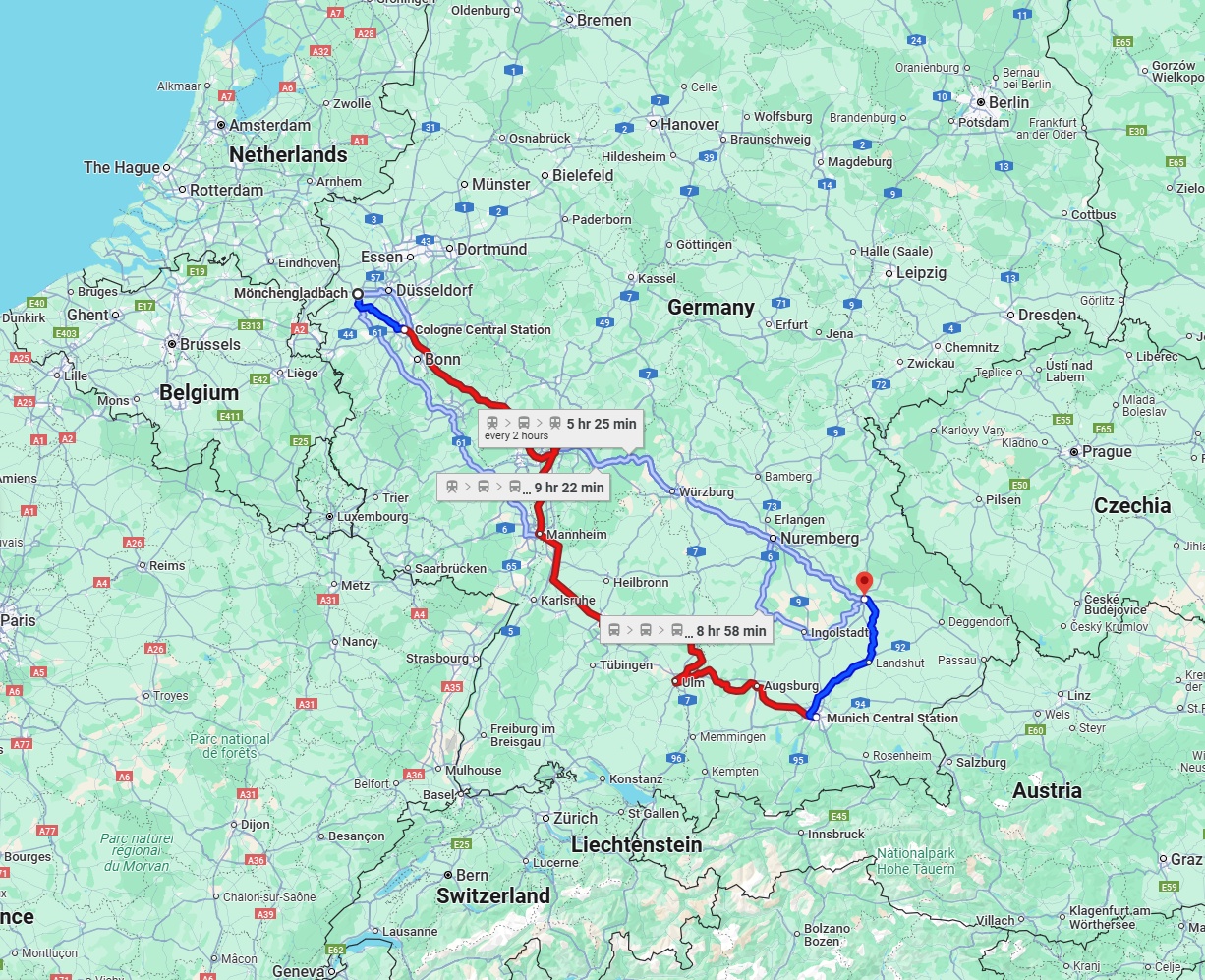 Anreise von Mönchengladbach Zu Regensburg Über 