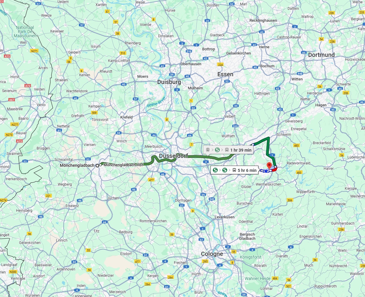 Anreise von Mönchengladbach Zu Remscheid Über 