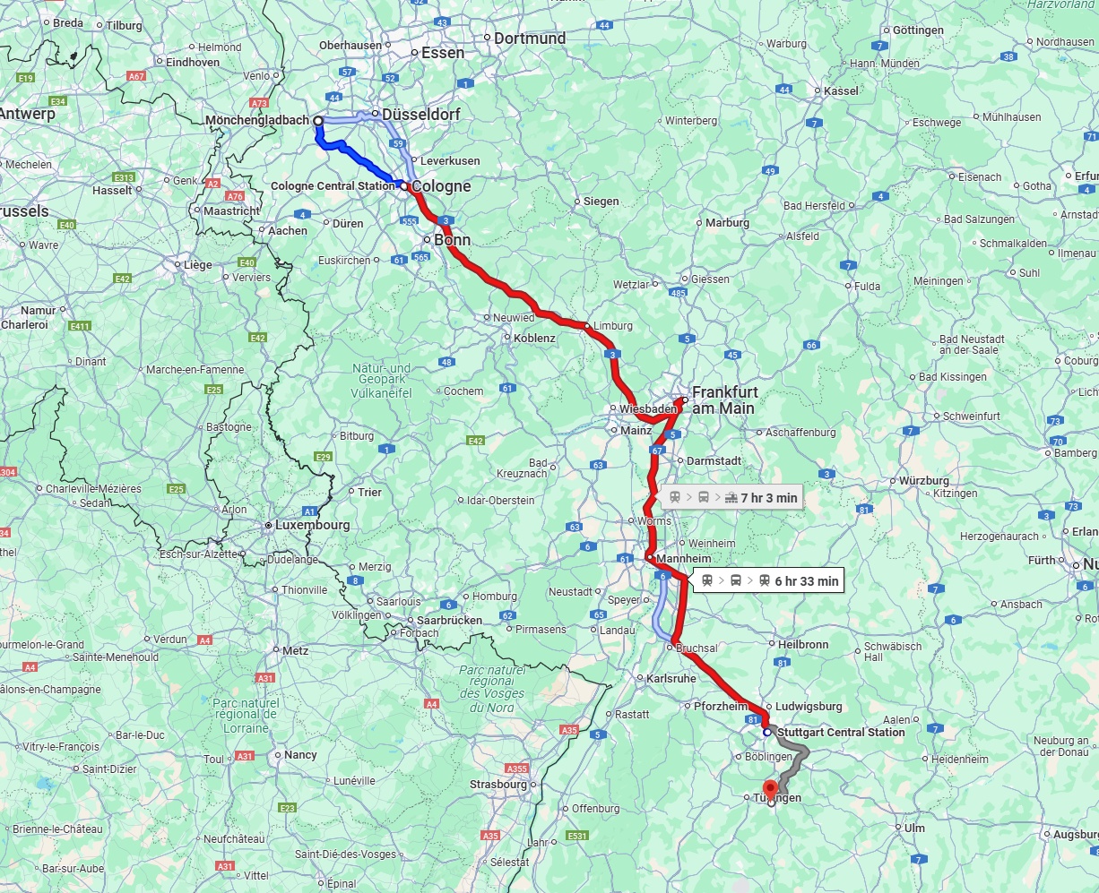Anreise von Mönchengladbach Zu Reutlingen Über 