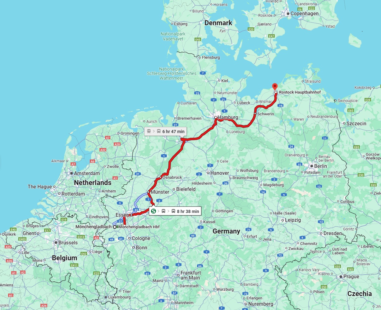 Anreise von Mönchengladbach Zu Rostock Über 