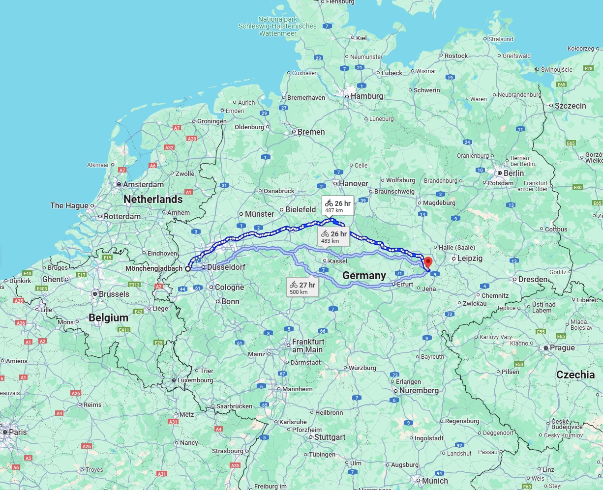 Anreise von Mönchengladbach Zu Saale Über 