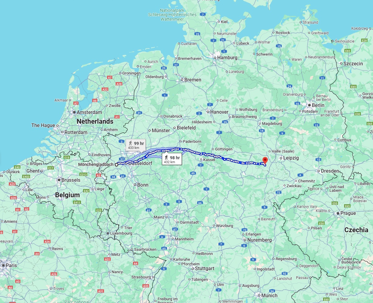 Anreise von Mönchengladbach Zu Saale Über 