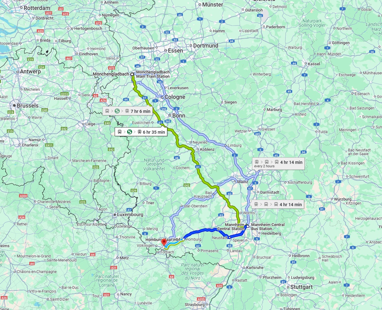 Anreise von Mönchengladbach Zu Saarbrücken Über 