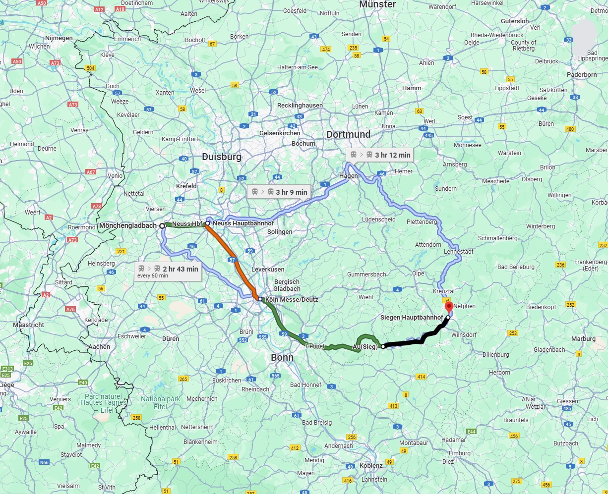 Anreise von Mönchengladbach Zu Siegen Über 