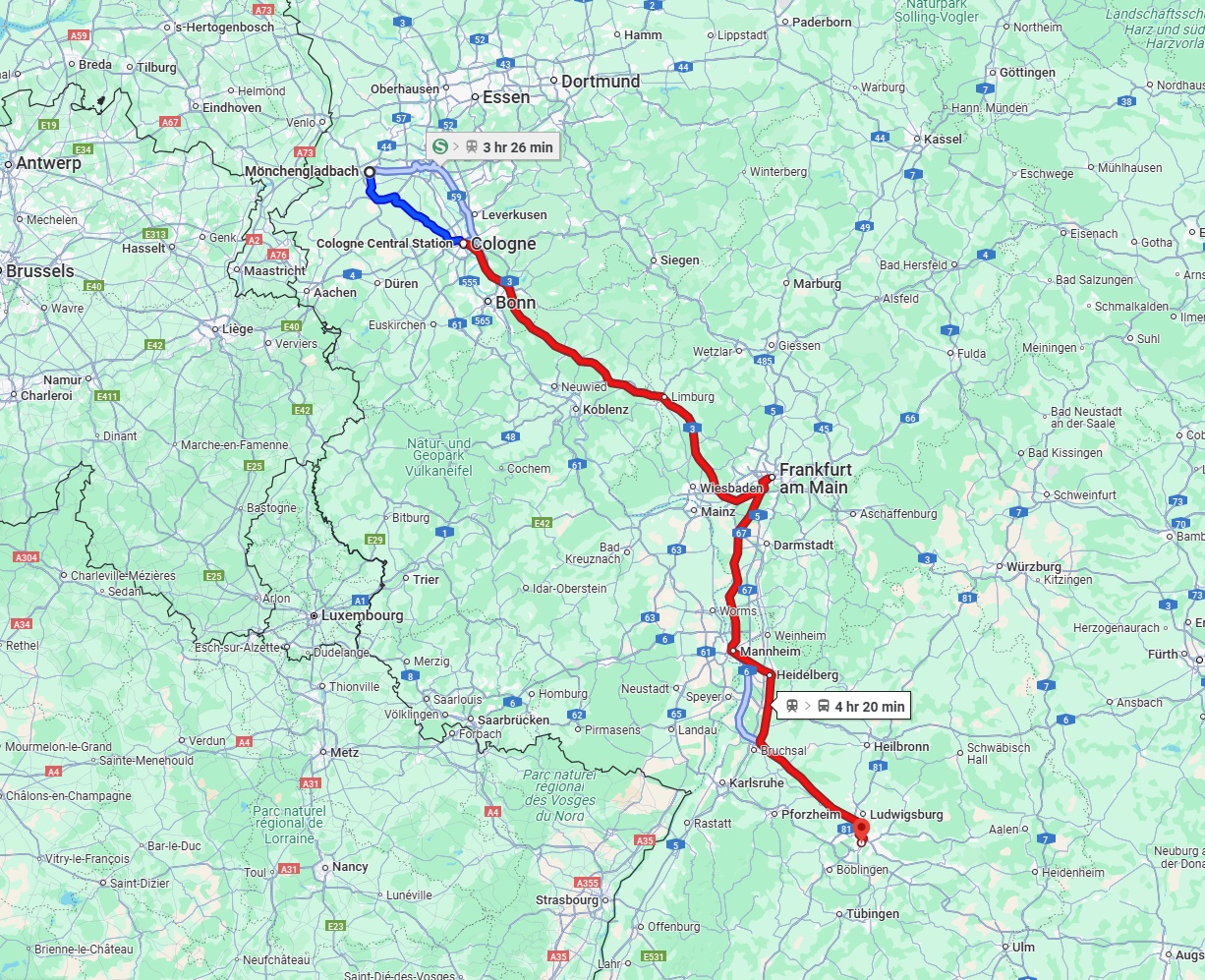 Anreise von Mönchengladbach Zu Stuttgart Über 