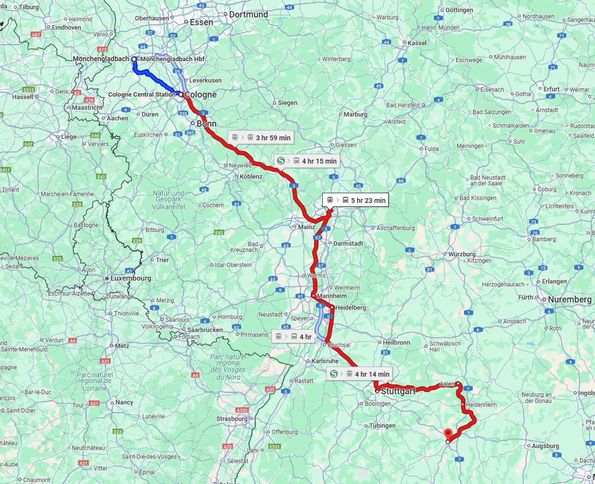 Anreise von Mönchengladbach Zu Ulm Über 
