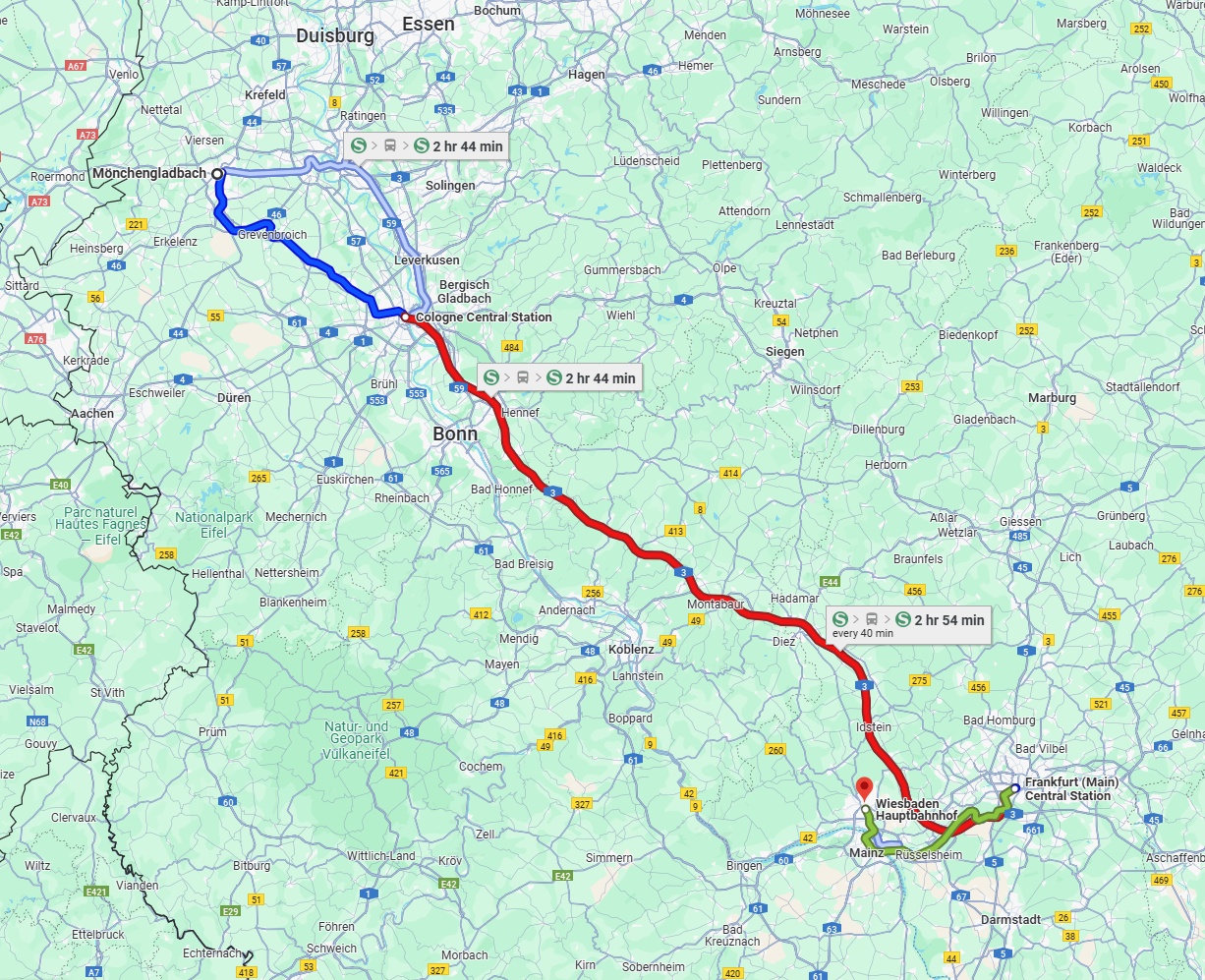 Anreise von Mönchengladbach Zu Wiesbaden Über 