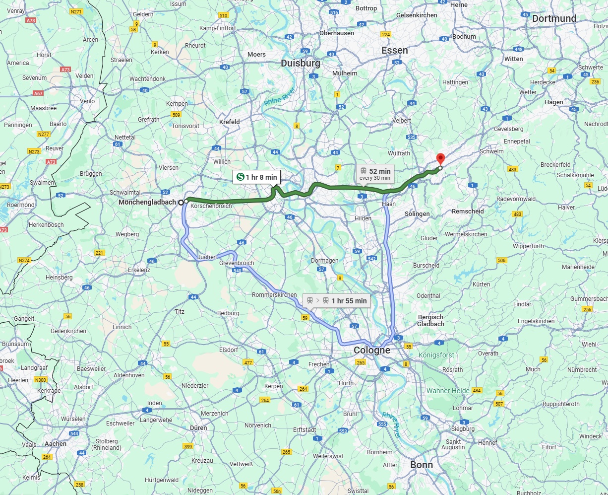 Anreise von Mönchengladbach Zu Wuppertal Über 