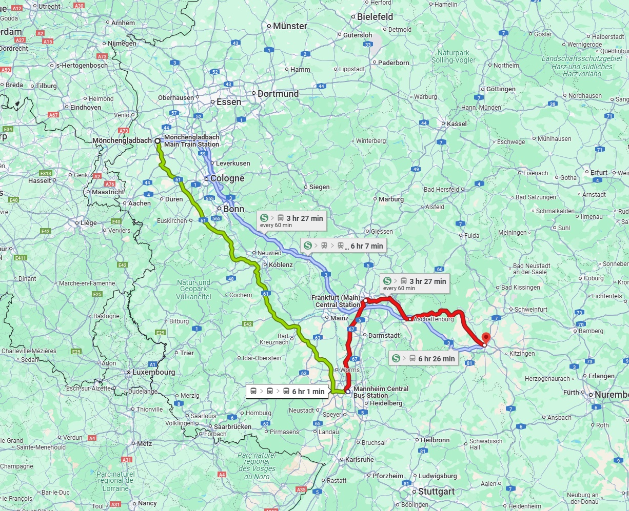 Anreise von Mönchengladbach Zu Würzburg Über 