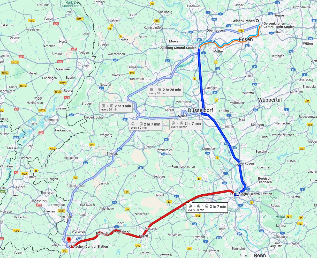 Anreise von Gelsenkirchen Zu Aachen Über 