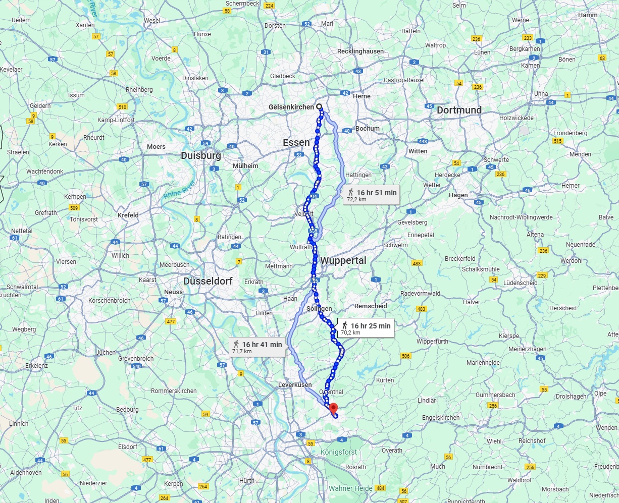 Anreise von Gelsenkirchen Zu Bergisch Gladbach Über 
