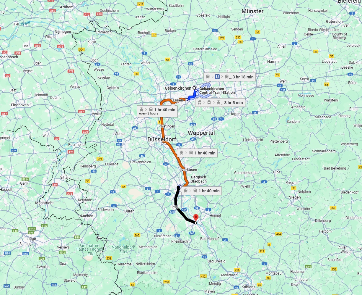 Anreise von Gelsenkirchen Zu Bonn Über 
