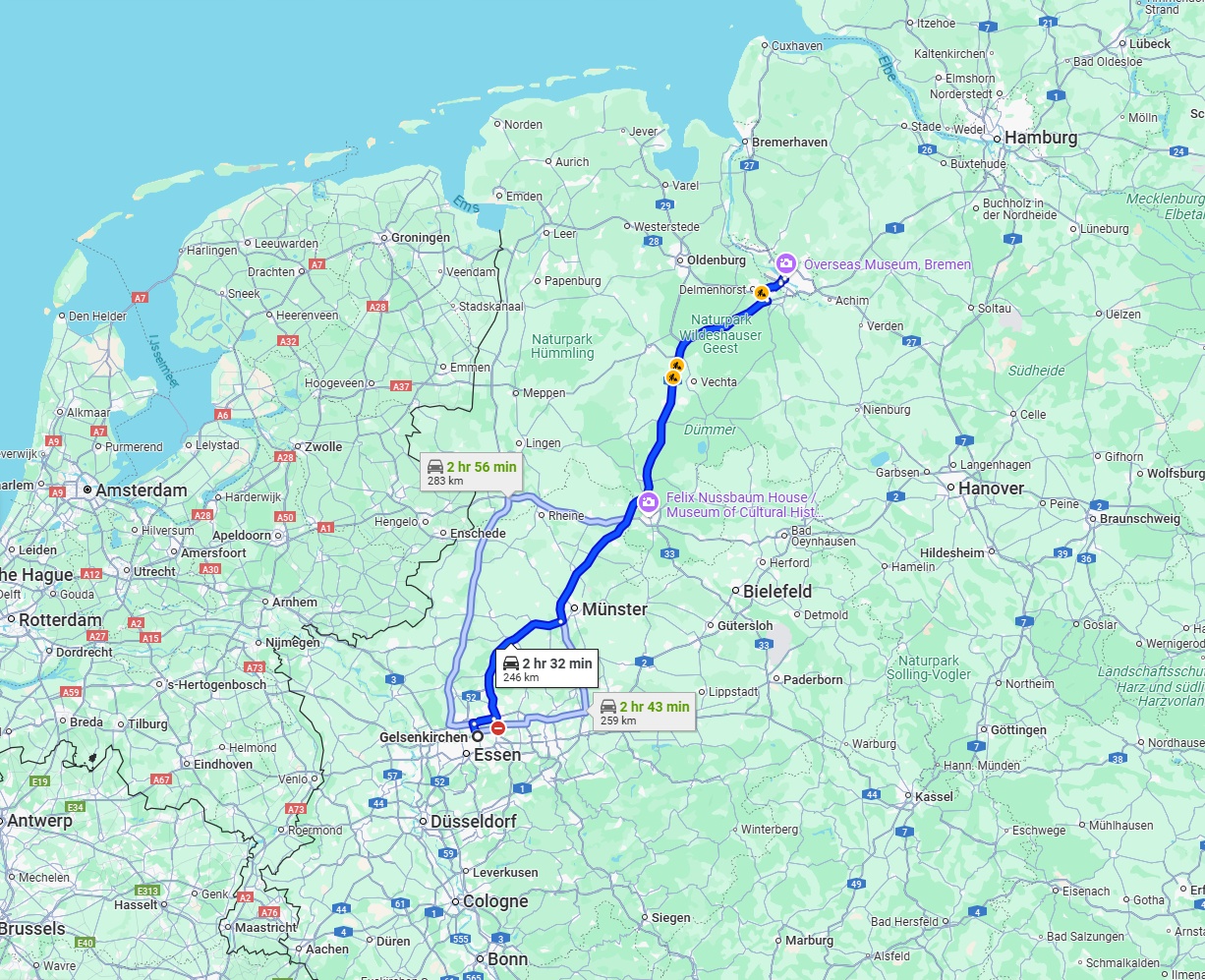 Anreise von Gelsenkirchen Zu Bremen Über via A1