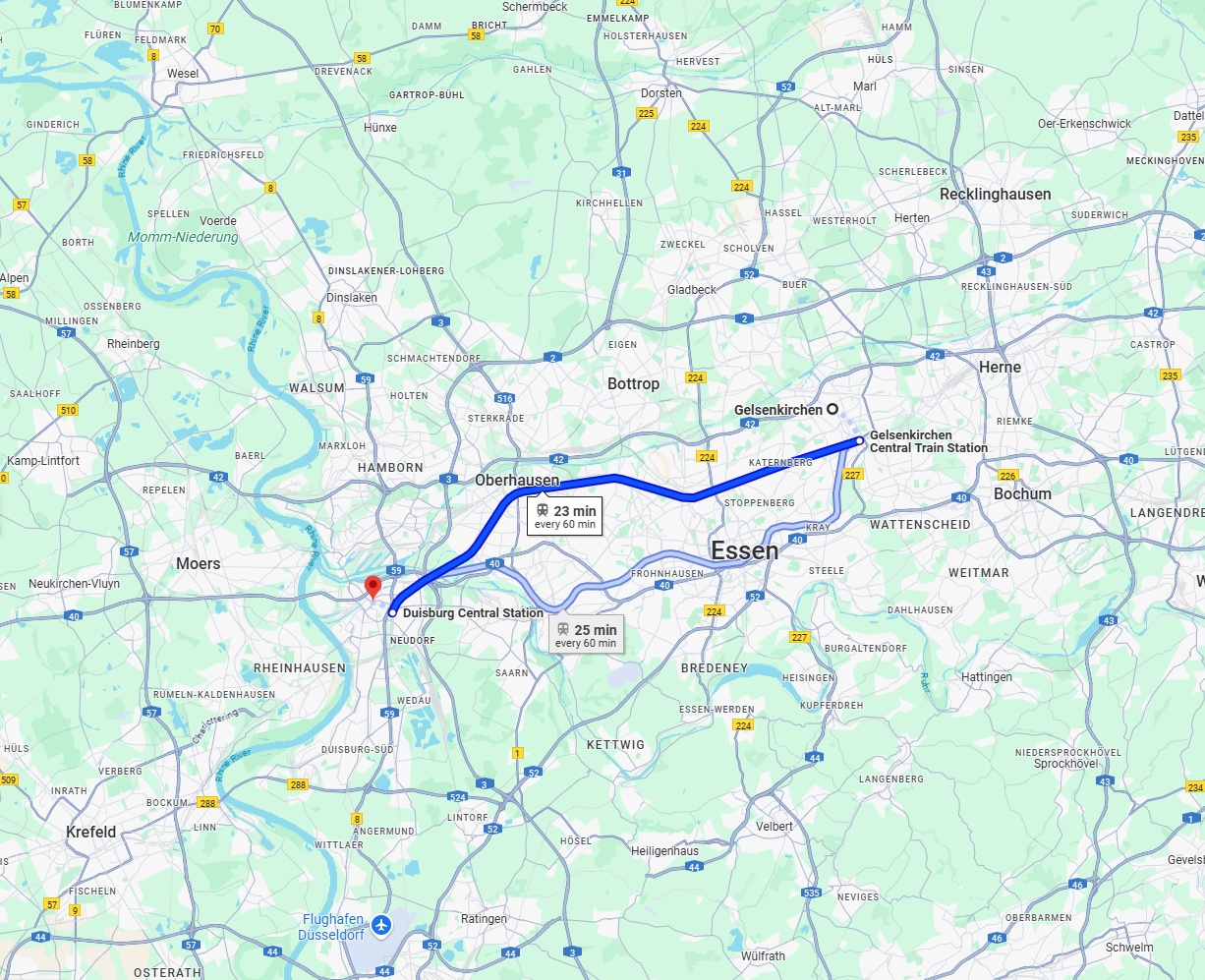 Anreise von Gelsenkirchen Zu Duisburg Über 