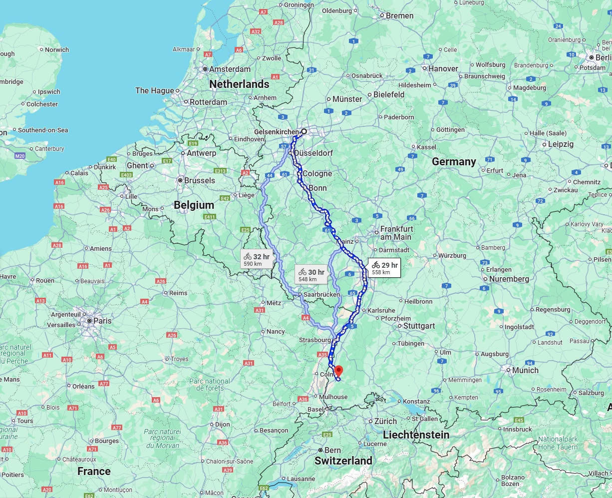 Anreise von Gelsenkirchen Zu Freiburg im Breisgau Über 