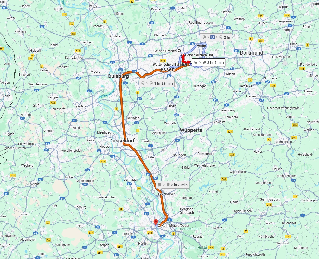 Anreise von Gelsenkirchen Zu Köln Über 
