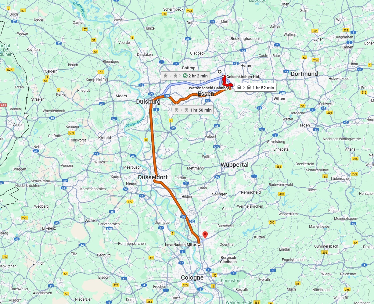 Anreise von Gelsenkirchen Zu Leverkusen Über 