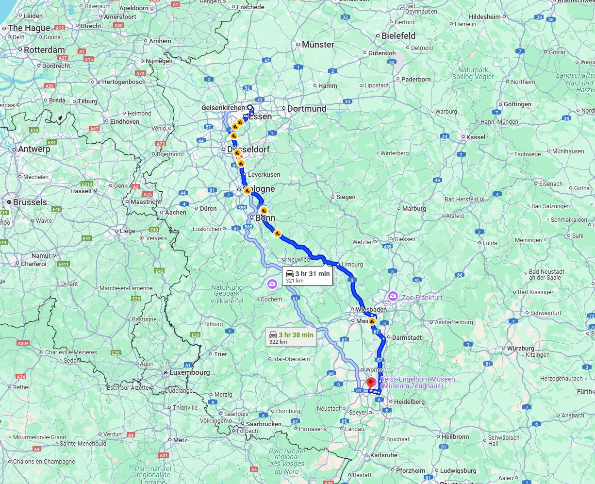 Anreise von Gelsenkirchen Zu Ludwigshafen am Rhein Über via A3