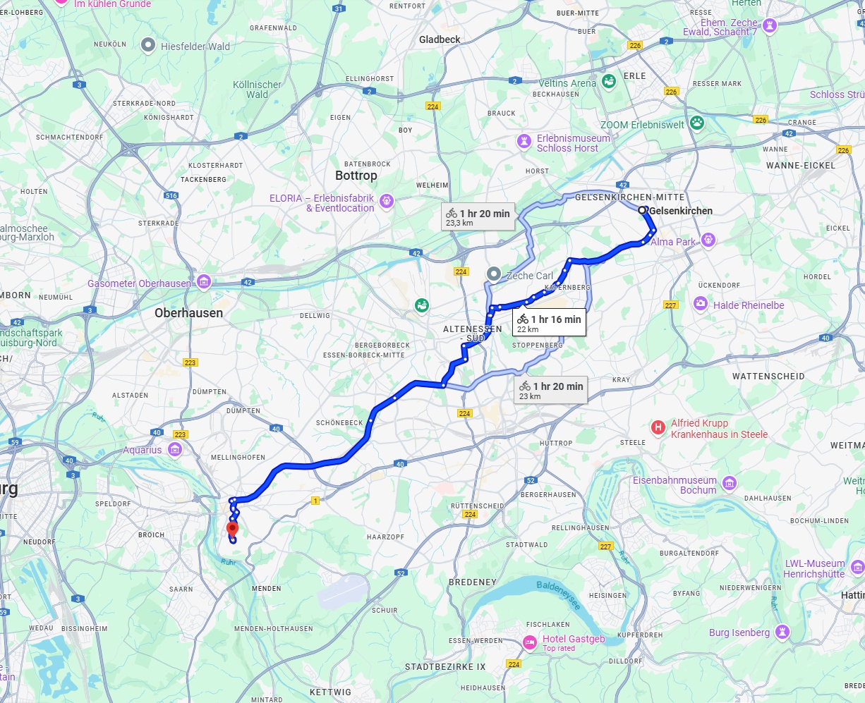 Anreise von Gelsenkirchen Zu Mülheim an der Ruhr Über 