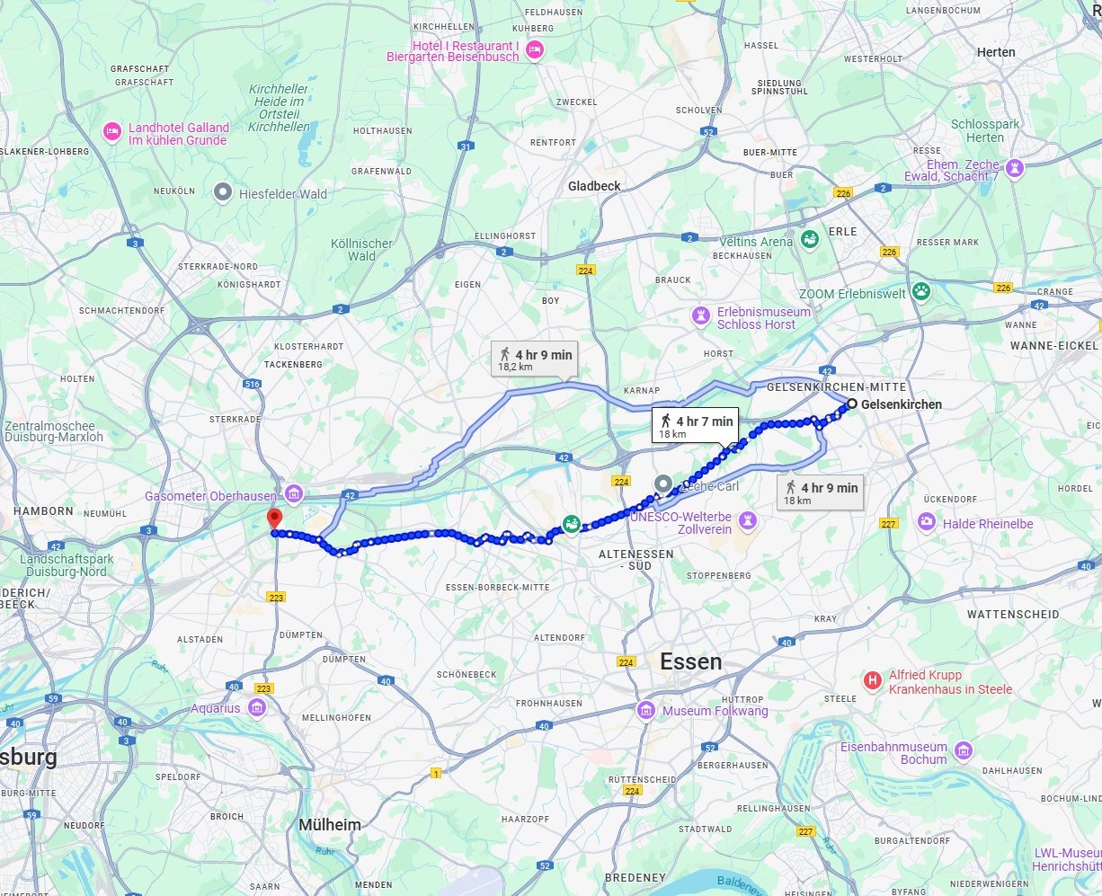 Anreise von Gelsenkirchen Zu Oberhausen Über 
