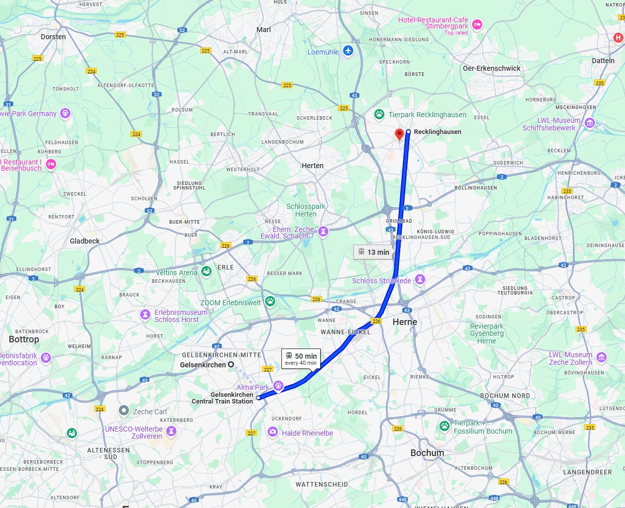 Anreise von Gelsenkirchen Zu Recklinghausen Über 