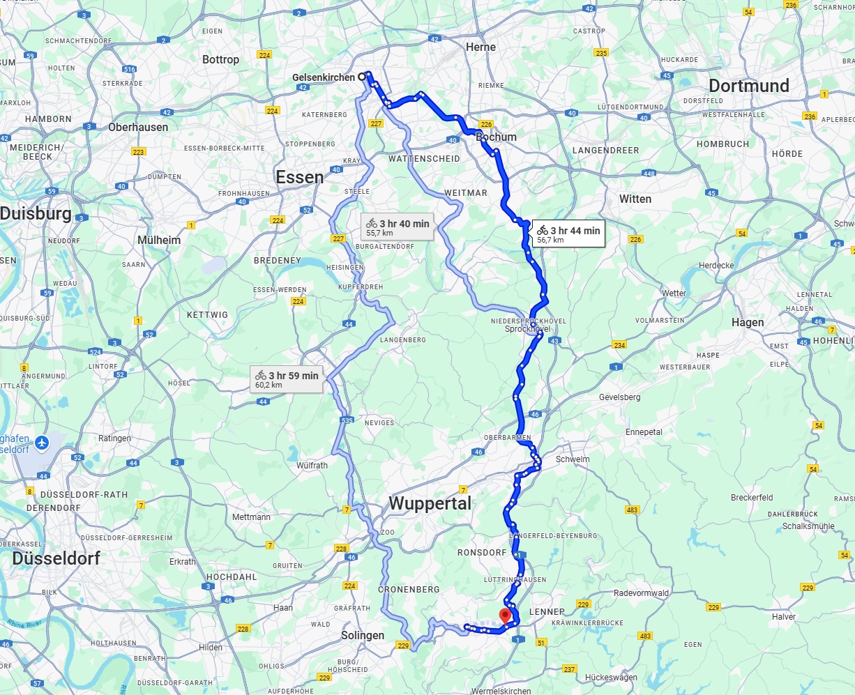Anreise von Gelsenkirchen Zu Remscheid Über 