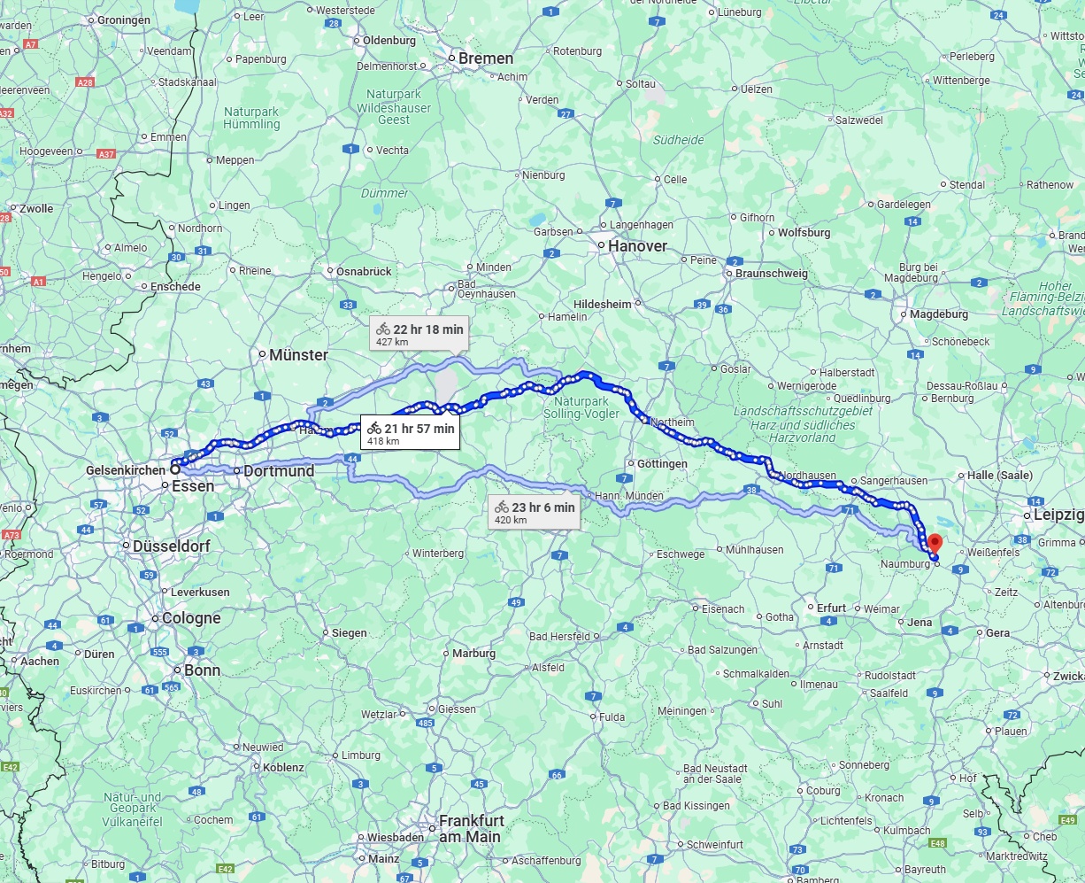 Anreise von Gelsenkirchen Zu Saale Über 