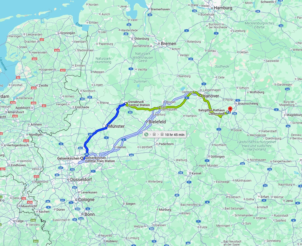 Anreise von Gelsenkirchen Zu Salzgitter Über 