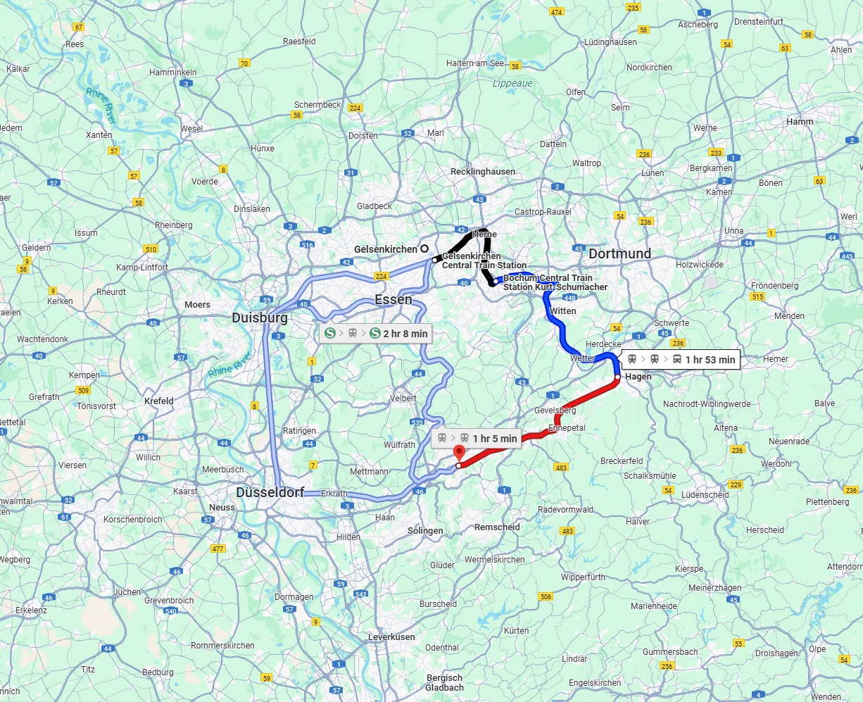 Anreise von Gelsenkirchen Zu Wuppertal Über 