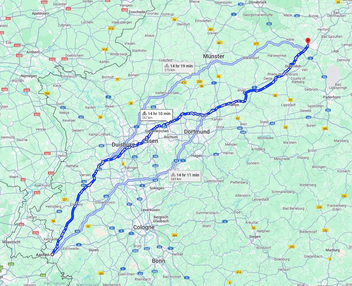 Anreise von Aachen Zu Bielefeld Über 
