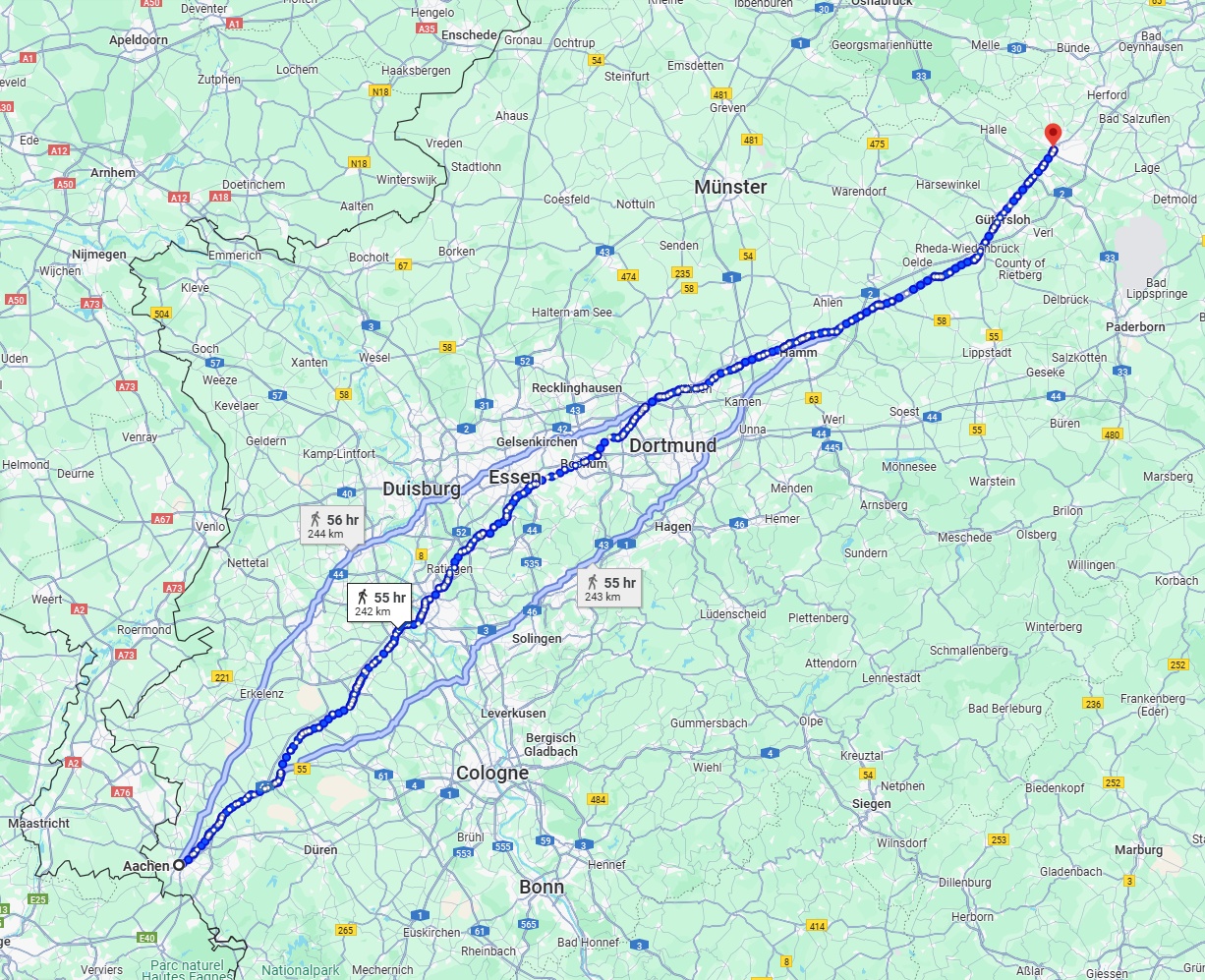 Anreise von Aachen Zu Bielefeld Über 