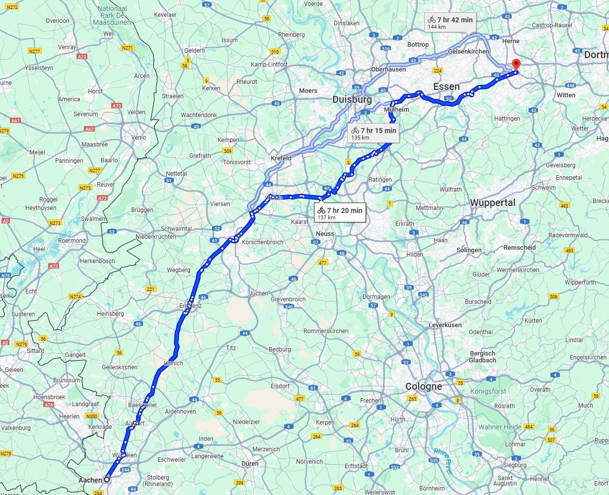 Anreise von Aachen Zu Bochum Über 