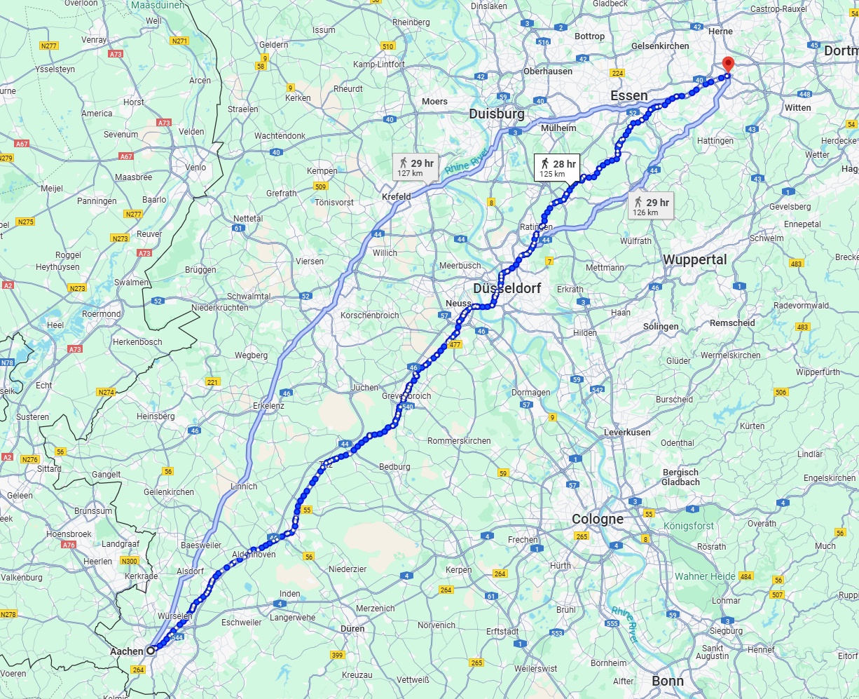 Anreise von Aachen Zu Bochum Über 