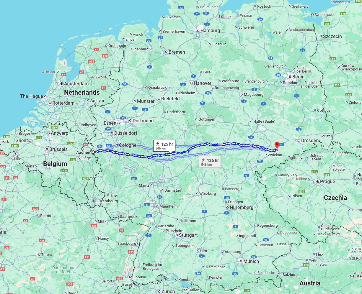 Anreise von Aachen Zu Chemnitz Über 