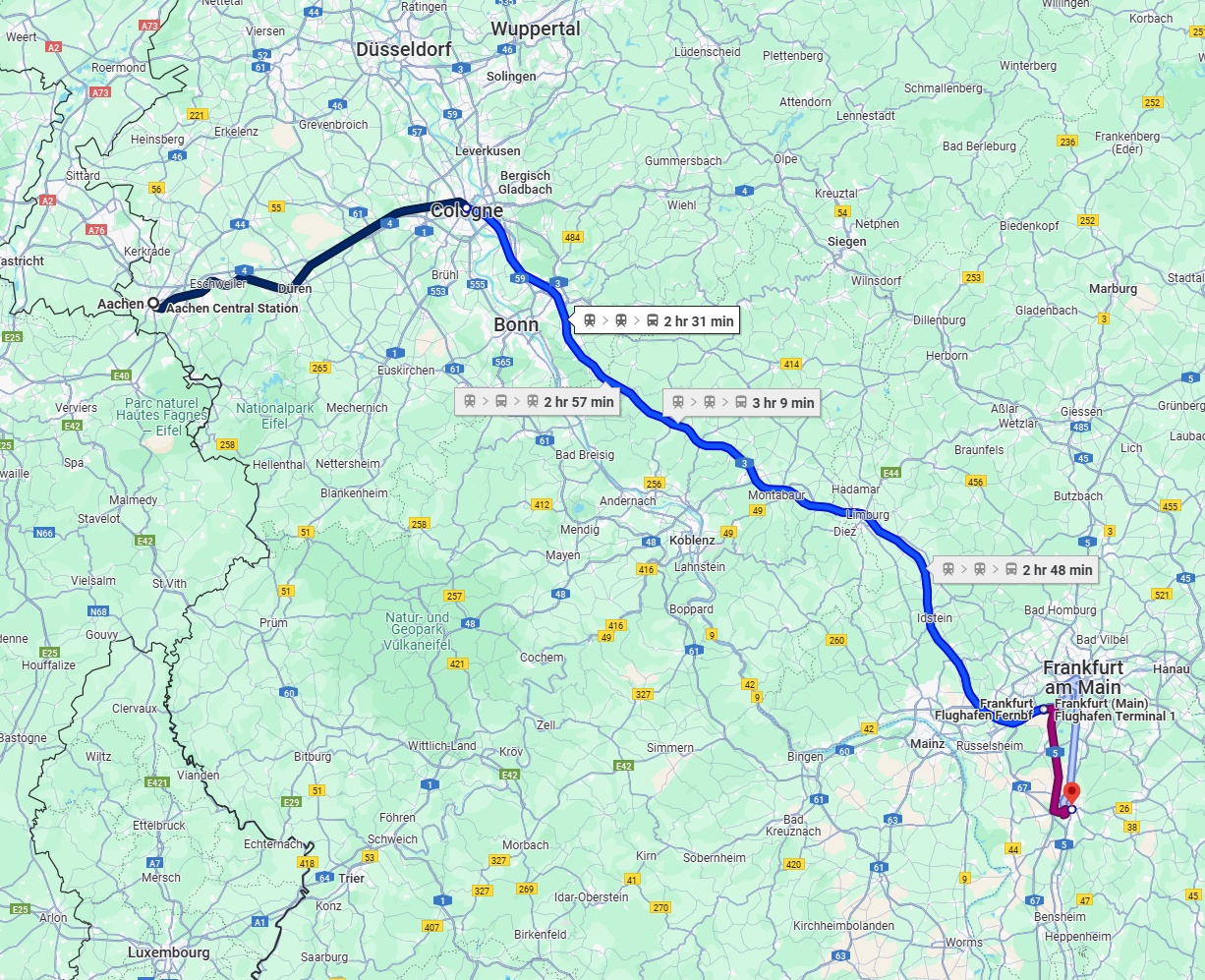 Anreise von Aachen Zu Darmstadt Über 