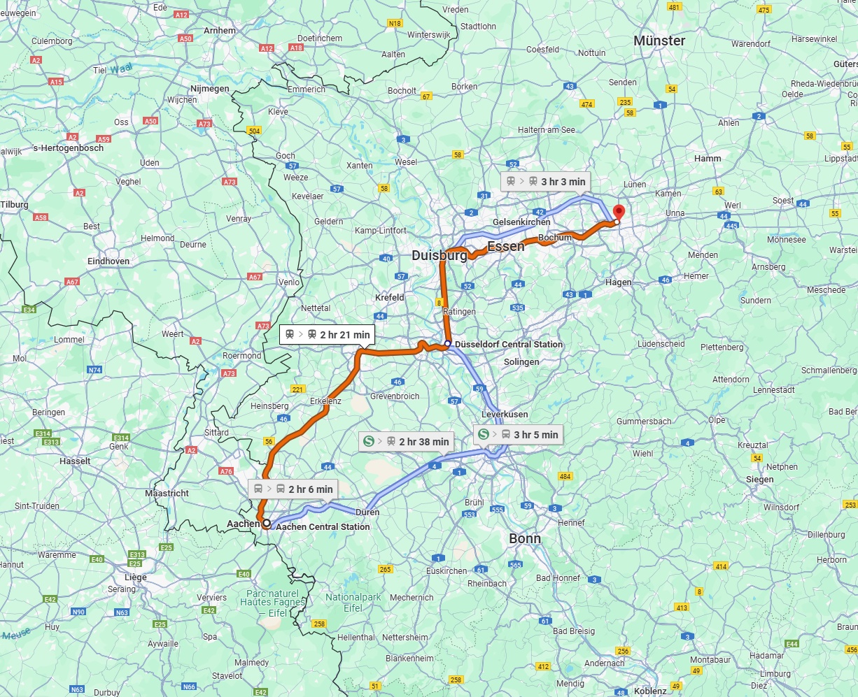 Anreise von Aachen Zu Dortmund Über 