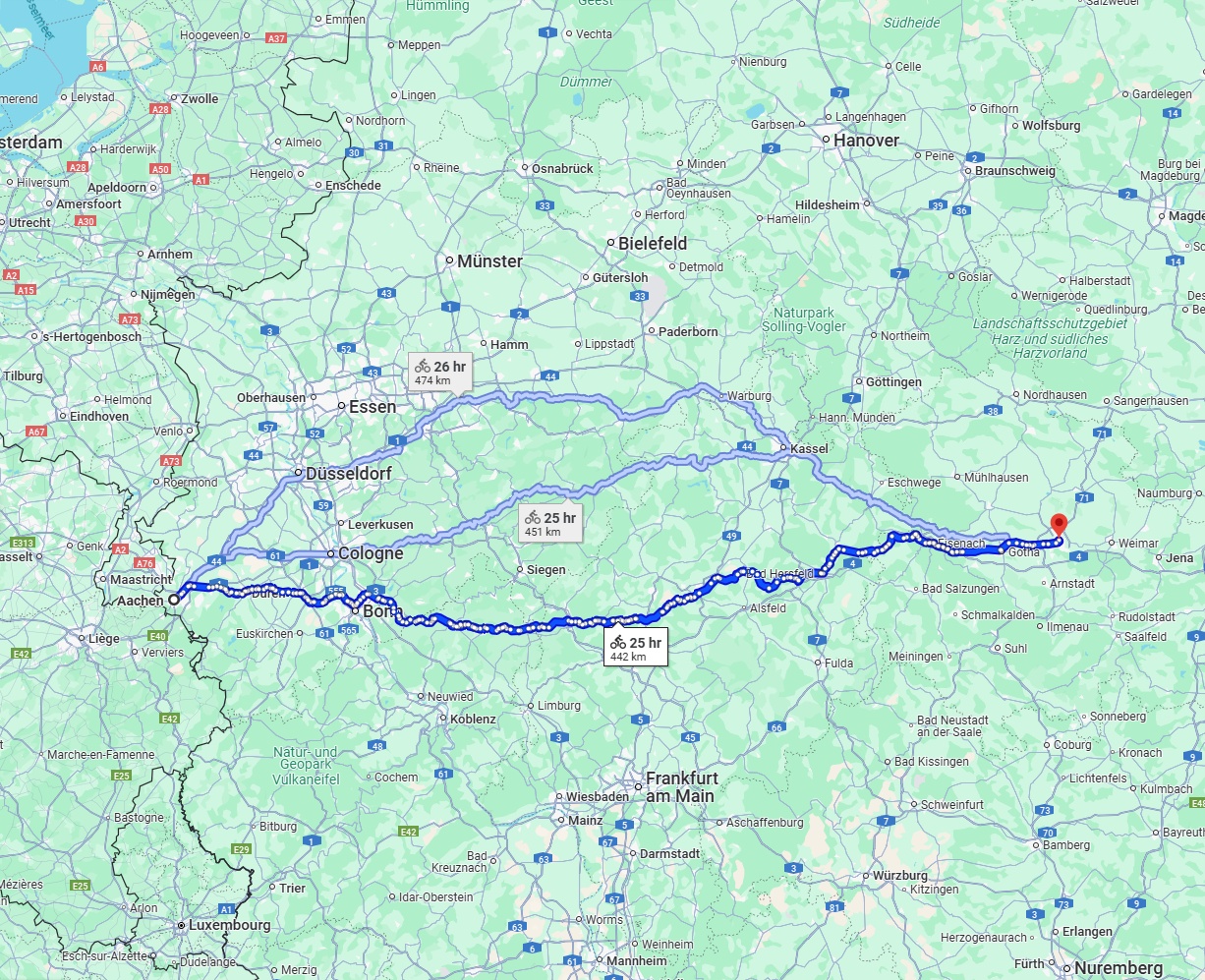 Anreise von Aachen Zu Erfurt Über 