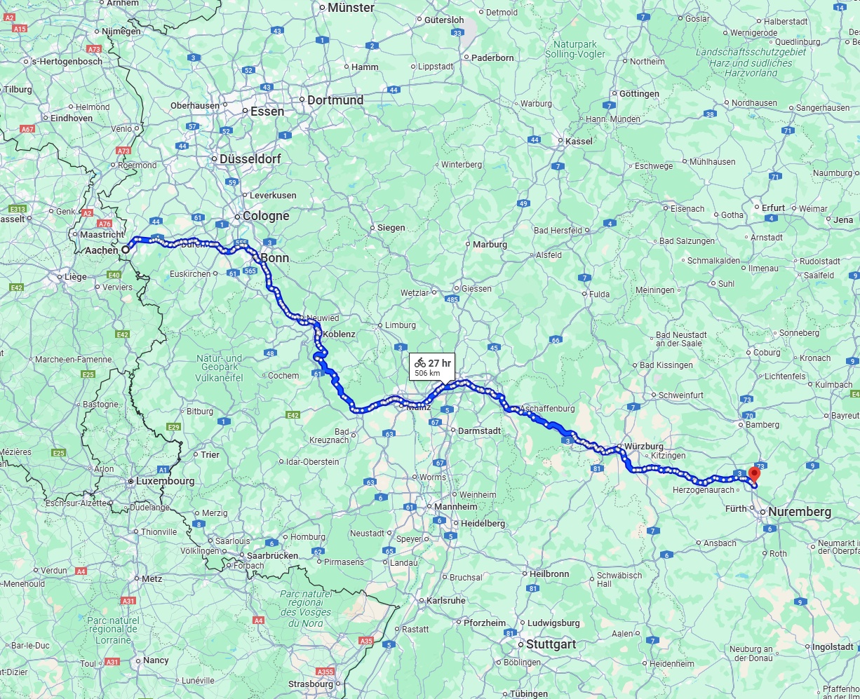 Anreise von Aachen Zu Erlangen Über 