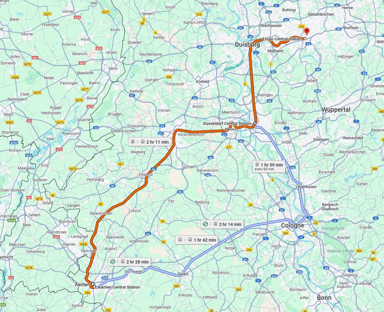Anreise von Aachen Zu Essen Über 